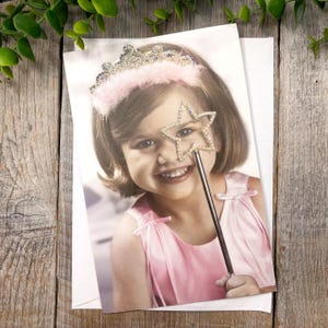 Vintage Grußkarte alles Gute zum Geburtstag Prinzessin kleines Mädchen mit amerikanischen Grüßen