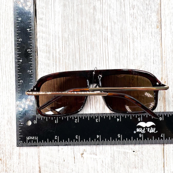 Square Aviator Sunglasses: Tortoise-Shell and Sil… - image 4