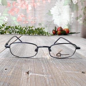 rectangle eyeglass frames only black eyeglasses fashion accessories 1990s eyewear unisex/men/women glasses deadstock vintage 90s accessory