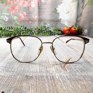 Round eyeglass frames only rainbow multi light gold glasses 1990s unisex/men/women eyeglasses 90s deadstock vintage fashion accessories