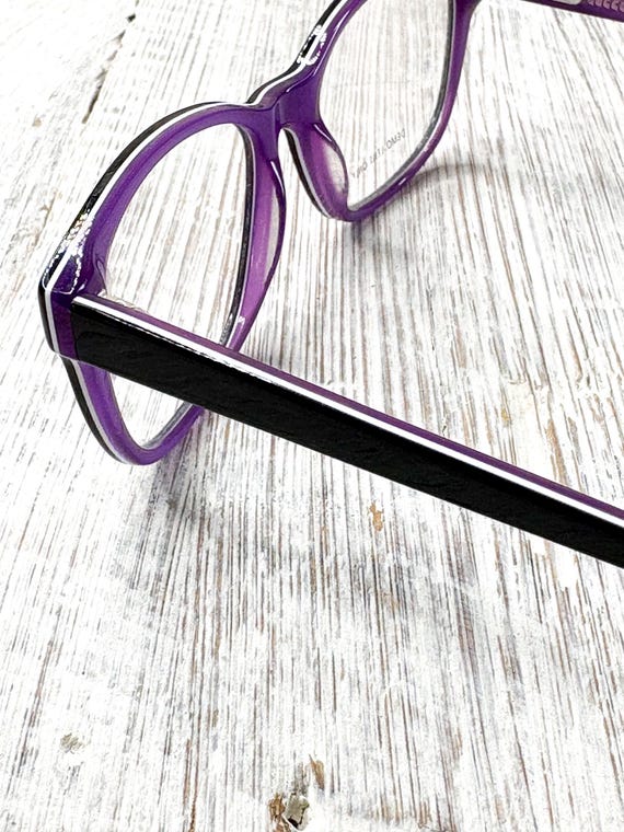 Square Eyeglass Frames: Dark Brown and Purple Gla… - image 4