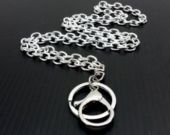 lightweight chunky chain lanyard silver | work id badge holder keyring keys | glasses chain | id lanyard | eye glasses chain necklace