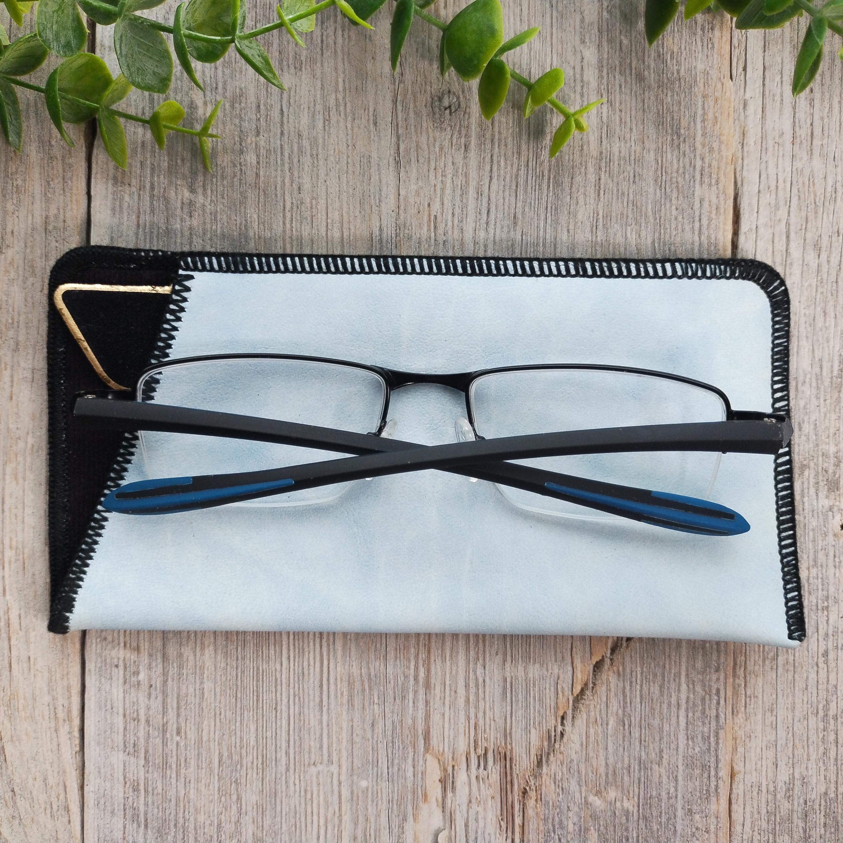 Marble-Pattern Rectangular Sunglasses - Light Blue/Black - unisex - 1 size - NEW AUTHENTIC MARBLE BLUE – Micelare main image 3