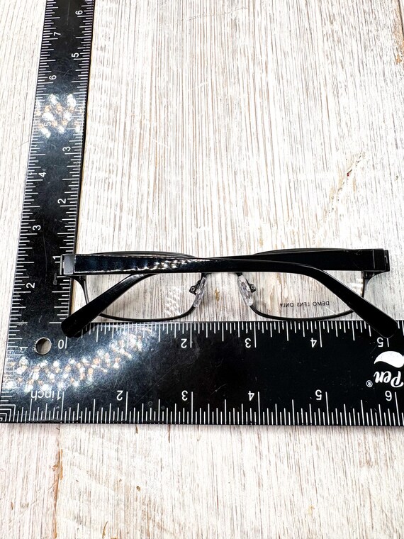 Black Rectangular Metal Eyeglass Frames: 48[]16-1… - image 5