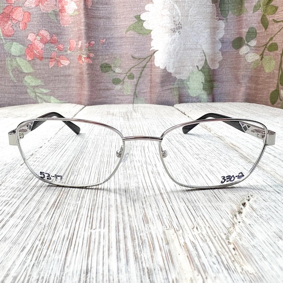 rectangular eyeglass frames only silver/black/pur… - image 1