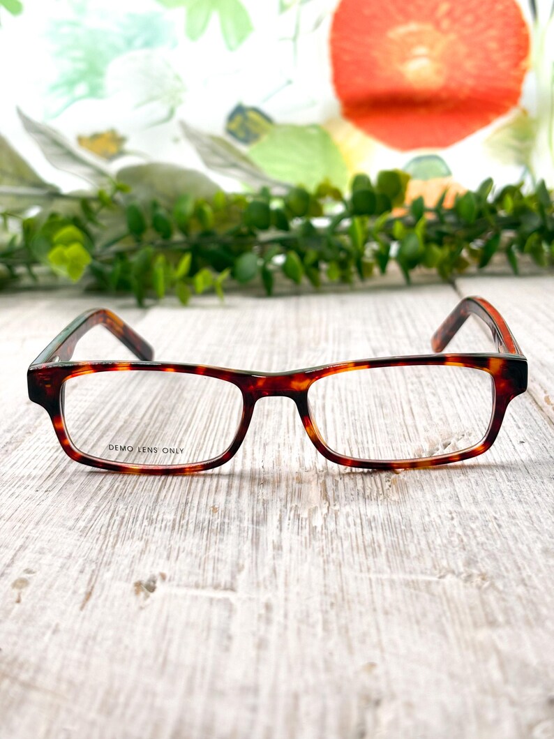 Monturas de gafas rectangulares de media carey: 48[]15-135 imagen 3