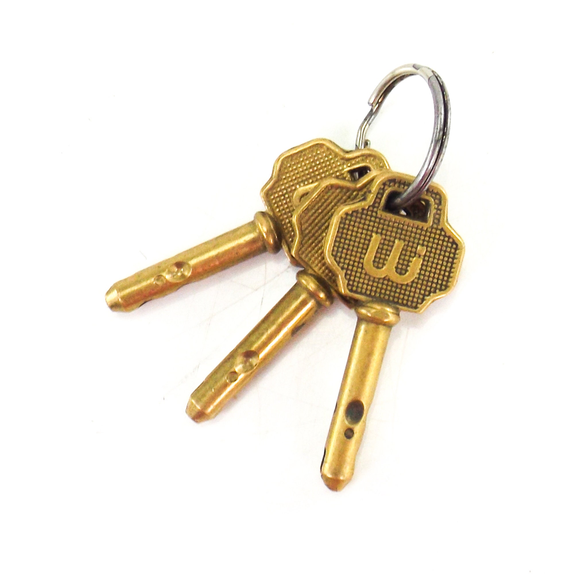Vintage Wi Brass Key Security Lock Keys Set of 3 Etsy