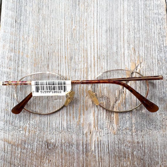 Vintage Bugle Boy Round Eyeglass Frames: Light Go… - image 7