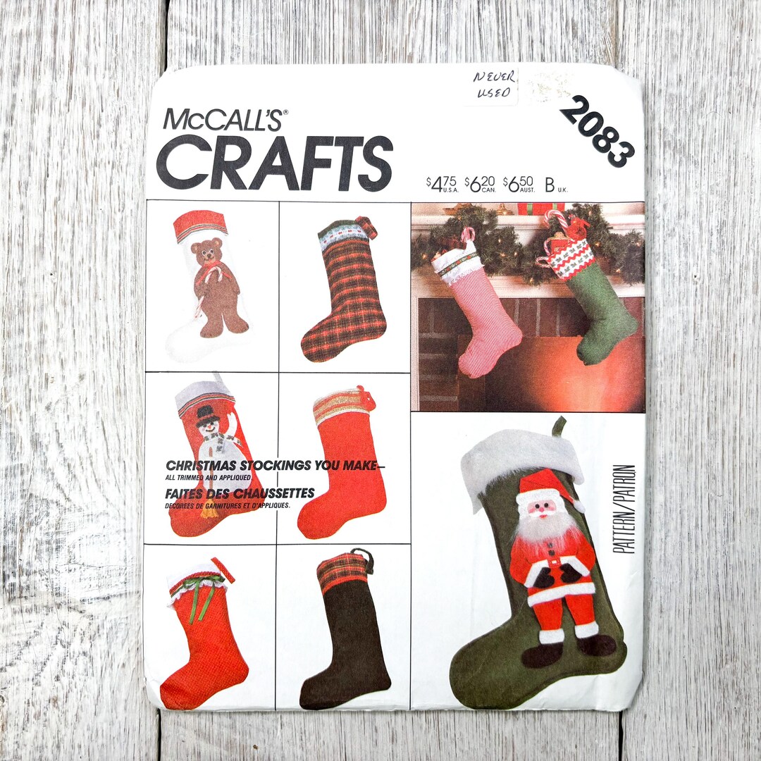 Vintage Christmas Stocking Sewing Pattern: Mccall's Crafts 2083 - Etsy