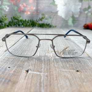 Double bridge aviator glasses frames only square metal eyeglasses deadstock vintage eyewear unisex/men/women eyeglass fashion accessories