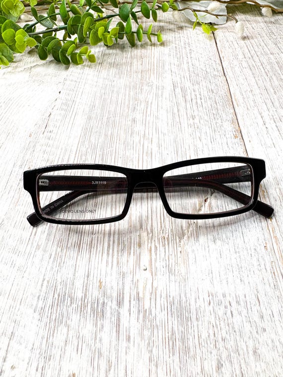 Black/Brown Big Rectangular Eyeglass Frames: 53[]… - image 6