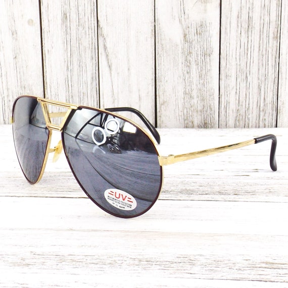 1980s sunglasses vintage sunglasses gold aviator … - image 4