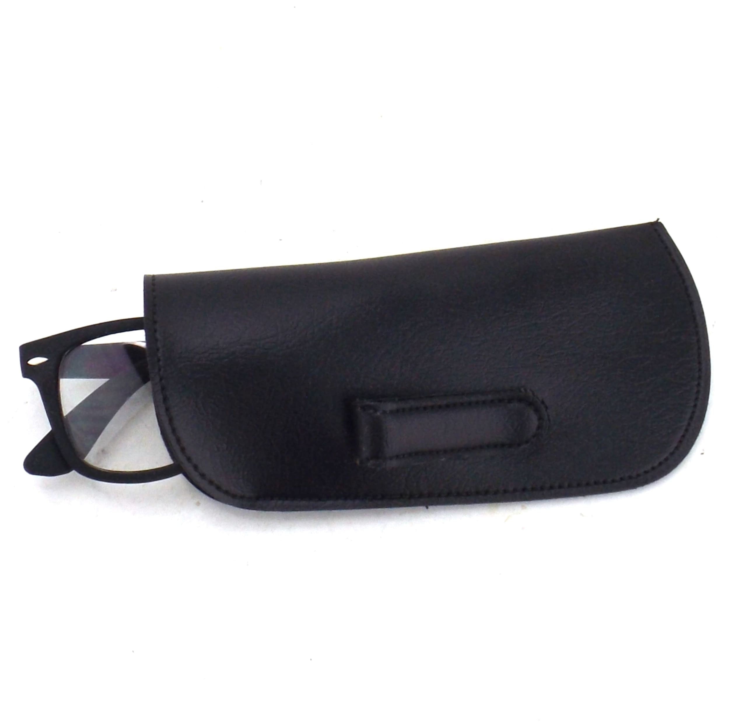 Eyeglass case with clip black vinyl soft eyeglasses case Etsy