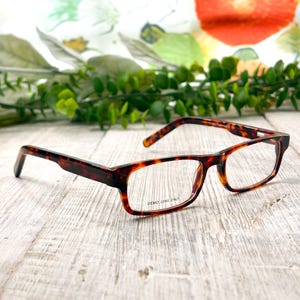 Demi-Tortoise-Shell Rectangular Eyeglasses Frames: 48[]15-135