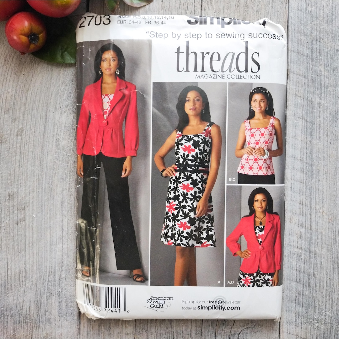 Threads Jacket Patterns Threads Magazine Sewing Pattern: Jacket, Pants, Dress, Top - Etsy