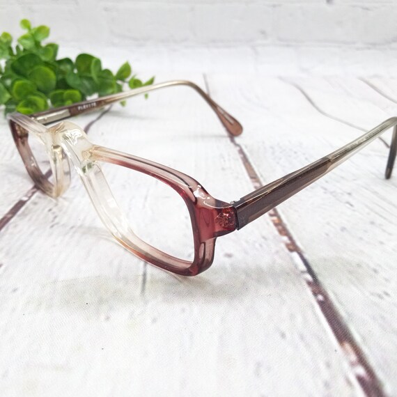 1980s large rectangle eyeglasses brown fade vinta… - image 3