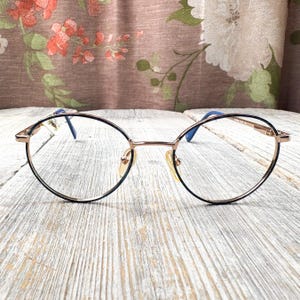 kids eyeglass frames only round eyeglasses blue-demi light gold 46[]17/130 child/children/girls/boys glasses vintage/deadstock eyewear