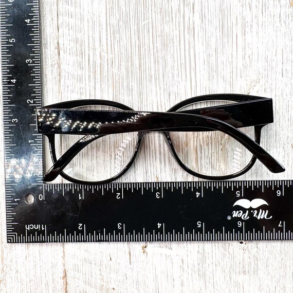 Clear Lens Glasses: Oversized Round Black Eyewear View 5