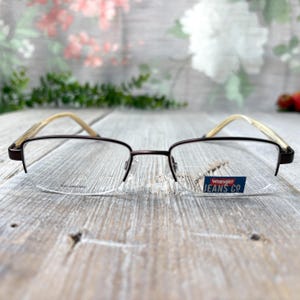 Halbrand Brillenfassung Wrangler W www jean’s eyewear metallic braun beige unisex/men/women Brille Deadstock Vintage