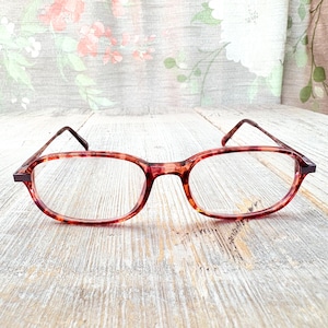 eyeglasses frame only 51[]16/140 rectangle/square wine tortoise purple eyeglasses unisex/men/women glasses deadstock/vintage prescription
