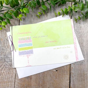 Tarjeta de felicitación vintage para el cumpleaños de una nieta, de abuelos/abuelas/abuelos nº 1/stock vintage muerto