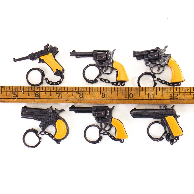 Revolver cap gun keychain miniature gun vintage 80s NOS Etsy