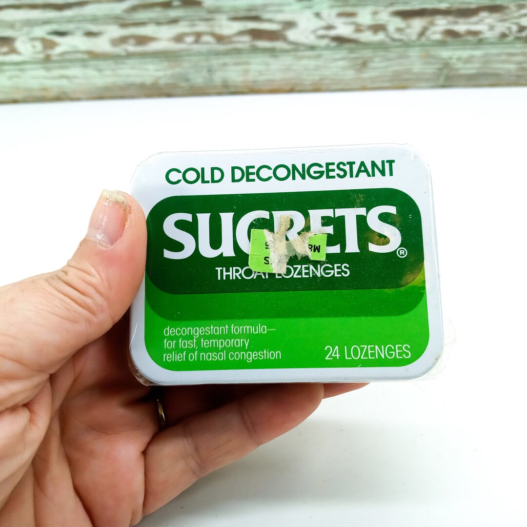 Vintage Sucrets Tin Cough Drops Medicine Container Box Metal Etsy