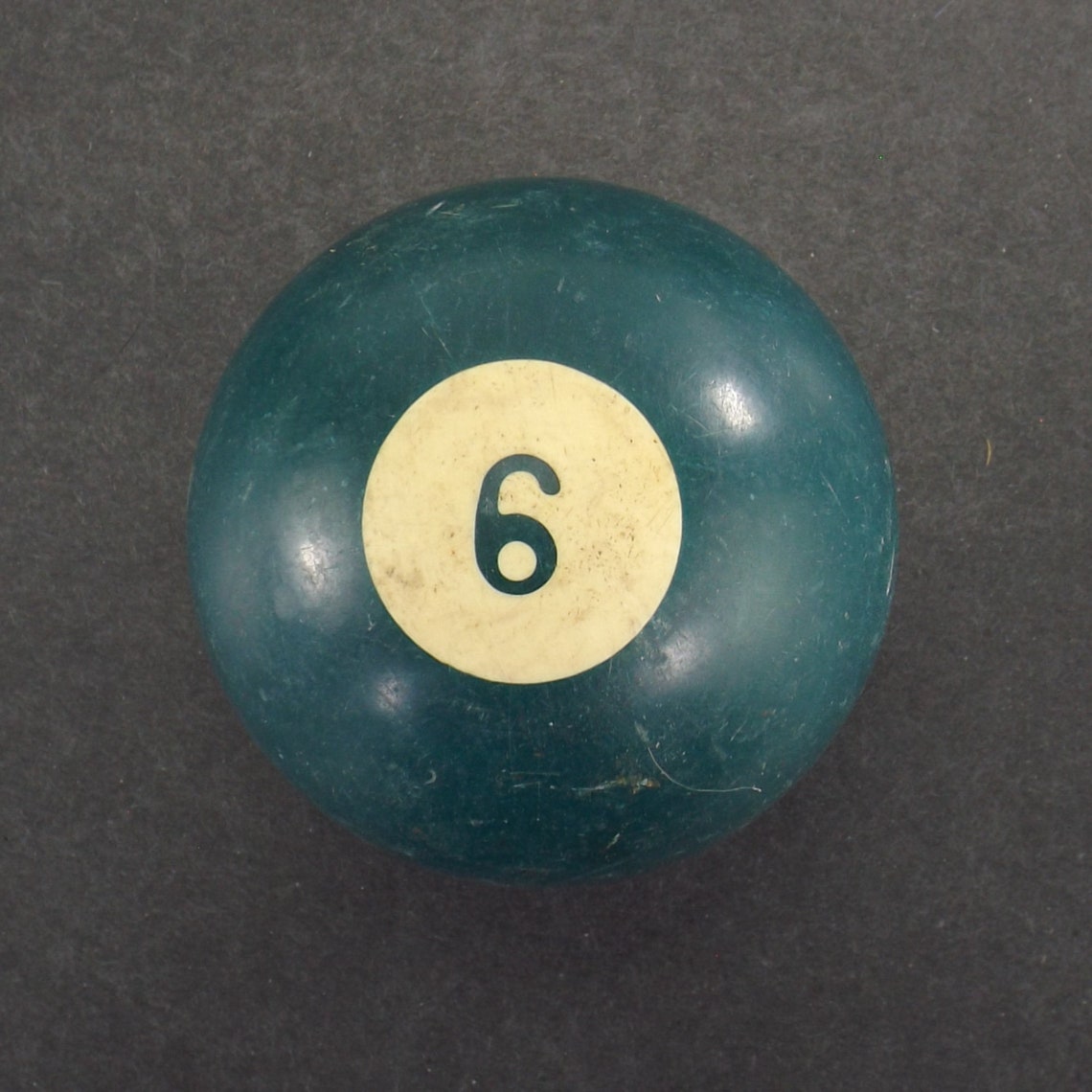 Vintage Pool Ball Number 6 Solid Green Single Billiard Ball Etsy