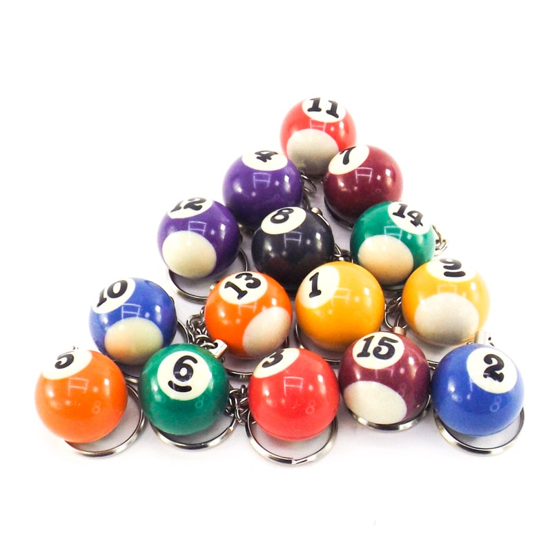Vintage Pool Ball Keychain Keyring Number Accessories Solid or Etsy