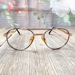 kids eyeglass frames only aviator eyeglasses light gold 45[]17/125 child/children/girls/boys glasses vintage/deadstock prescription eyewear