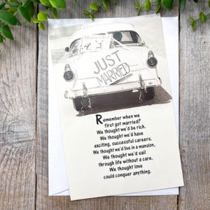 vintage wenskaart net getrouwd huwelijk/bruiloft vrijgezellenfeest paar/mannen/vrouwen bruid/bruidegom/paar nrs/dode inventaris amerikaanse groeten