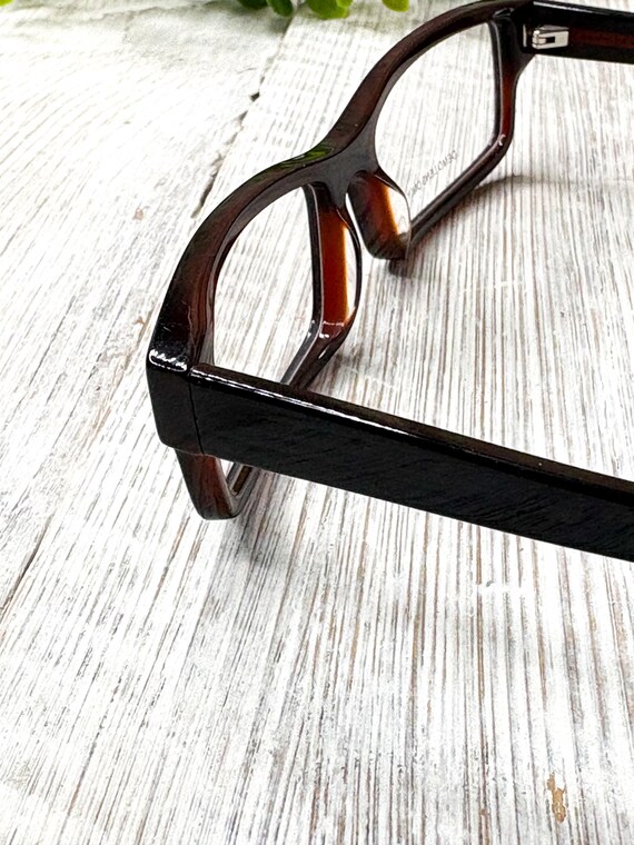 Black/Brown Big Rectangular Eyeglass Frames: 53[]… - image 4