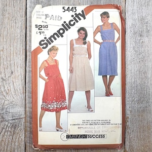 simplicity sewing pattern 5443 women/miss plus size 16/18/20 summer dress, sleeveless, tank top, below-the-knee, sundress, shoulder straps