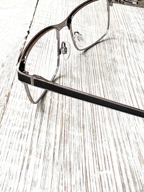 Gunmetal Eyeglass Frames: Square Prescription Eye… - image 4