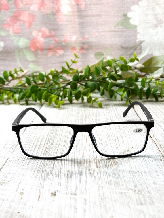 Rectangular Matte Black Reading Glasses +1.50: 53… - image 3
