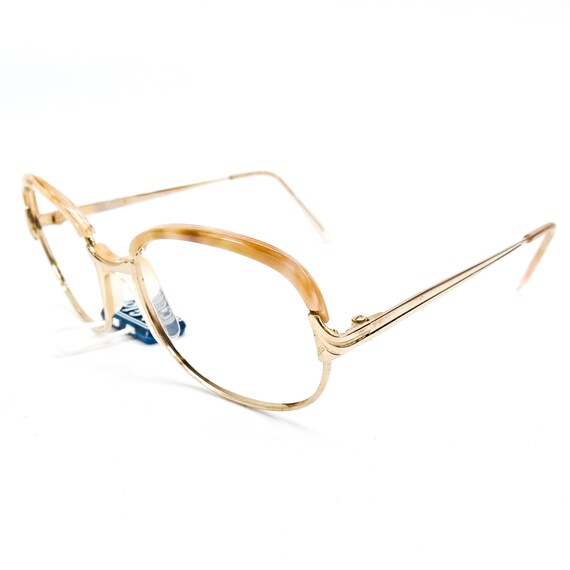 1980s large round eyeglasses gold vintage eye gla… - image 3