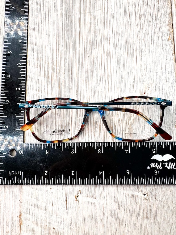 Square Blue Tortoise-Shell Eyeglass Frames: 54[]1… - image 5