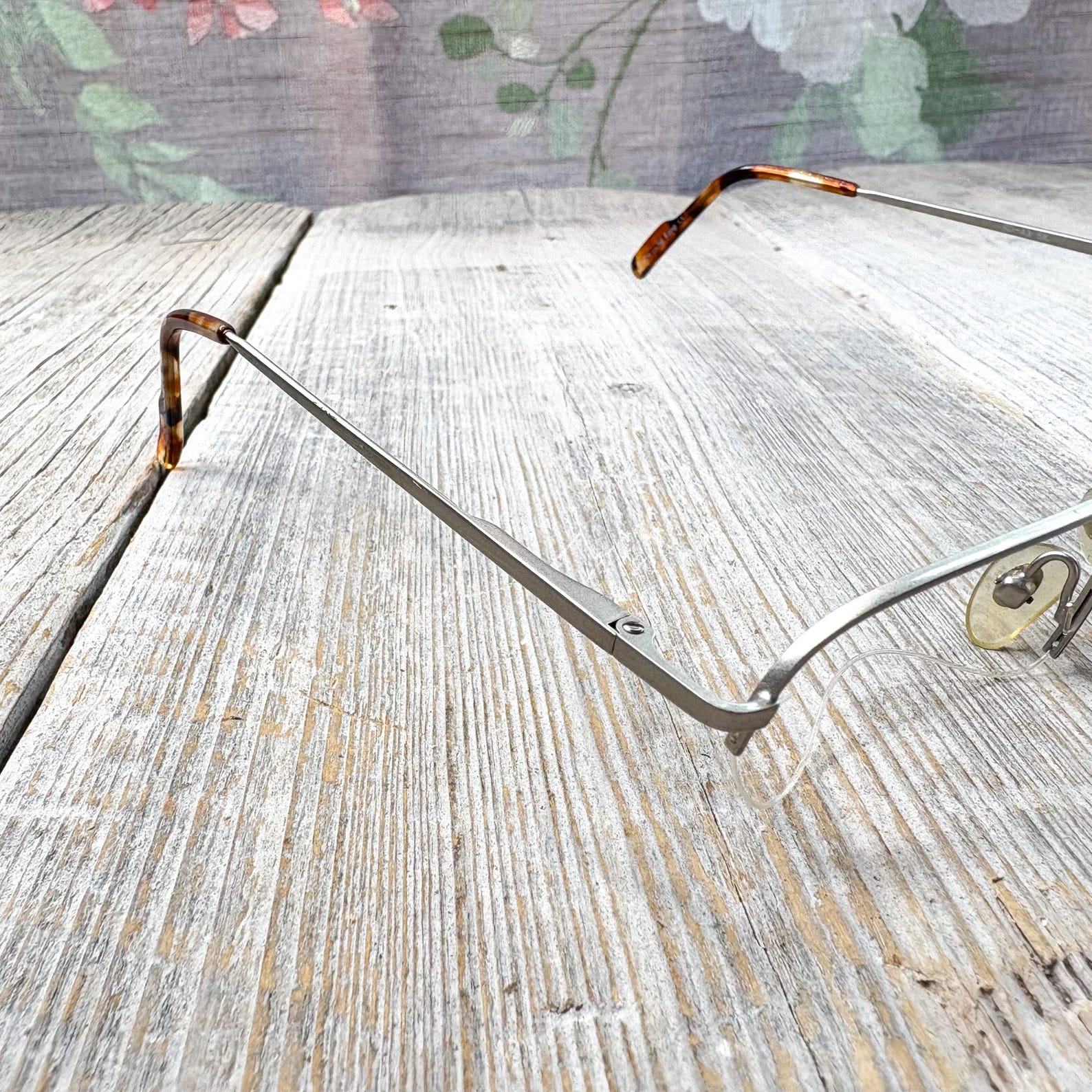 Vintage Half-rimless Square Eyeglass Frames: Matte Silver Deadstock - Etsy