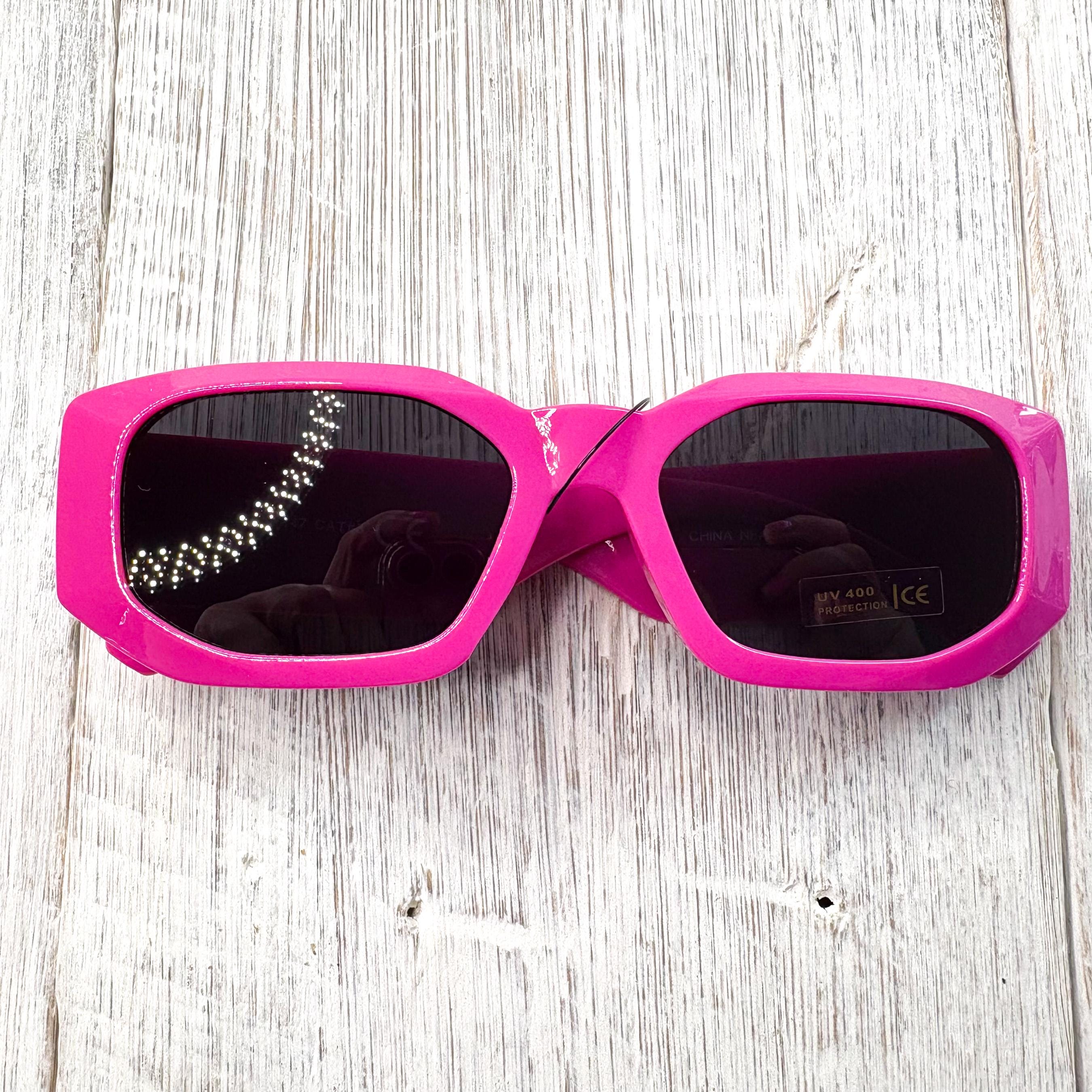 Oversized Pentagon Sunglasses, Fuschia Pink, 53[]20/147 
