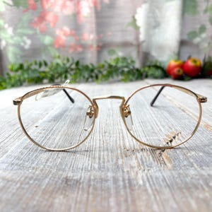 Big round gold eyeglass frames only 90s prescription glasses 1990s eyeglasses fashion accessories retro accessory new unisex/men/wommen new