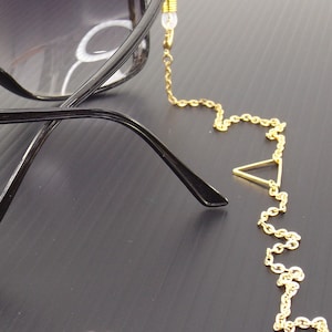 gold geometric women/men | earbud loops chain | eyeglass chain | minimalist necklace for glasses | sunglasses holder