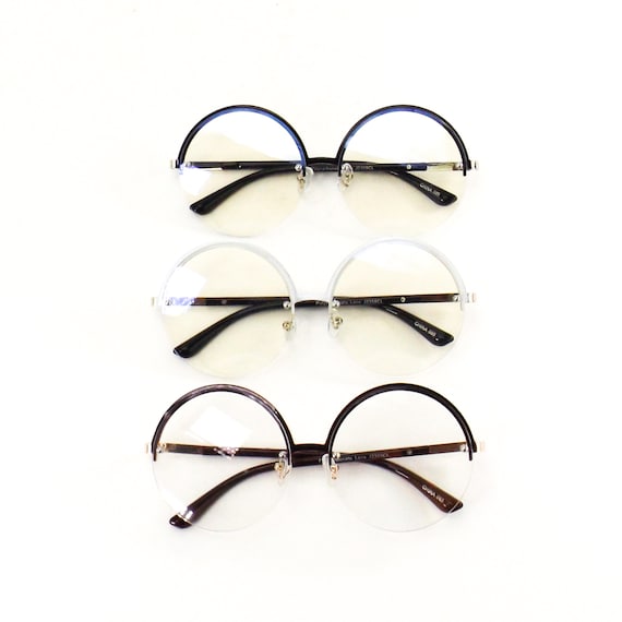 Unisex Round Metal Frame Clear lens Vintage Retro Geek Fashion Glasses  Specs