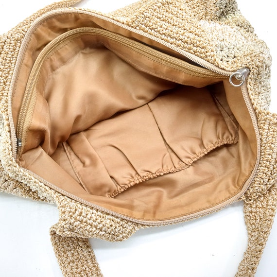 vintage THE SAK purse, beige woven purse, crochet… - image 3
