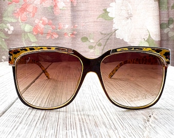 Übergroße Sonnenbrille mit Leopardenmuster für Damen