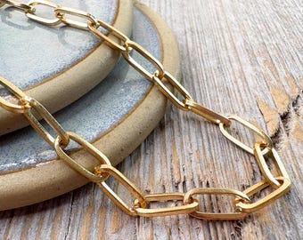 light gold chunky chain necklace/choker, women's jewelry