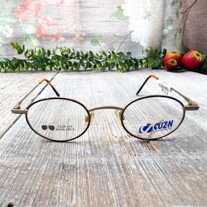 eyeglass frames only tortoise matte antique gold 42[]21/140 round metal eyeglasses unisex/men/women glasses 90s fashion style nos/vintage