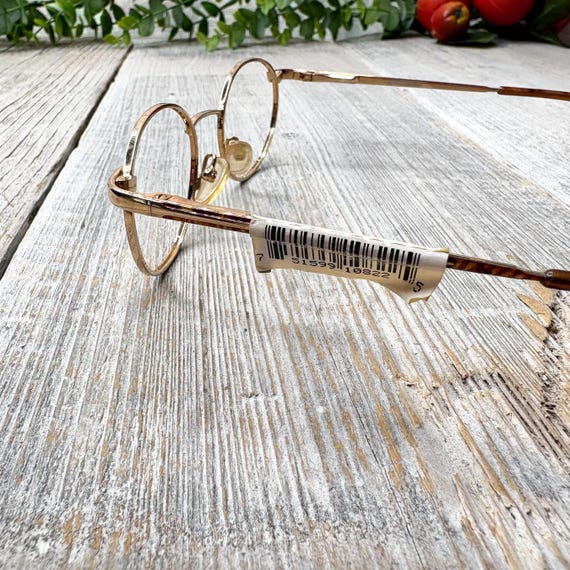 Vintage Bugle Boy Round Eyeglass Frames: Light Go… - image 3
