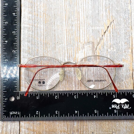 Vintage Round Eyeglass Frames: Orange-Demi & Gold… - image 5