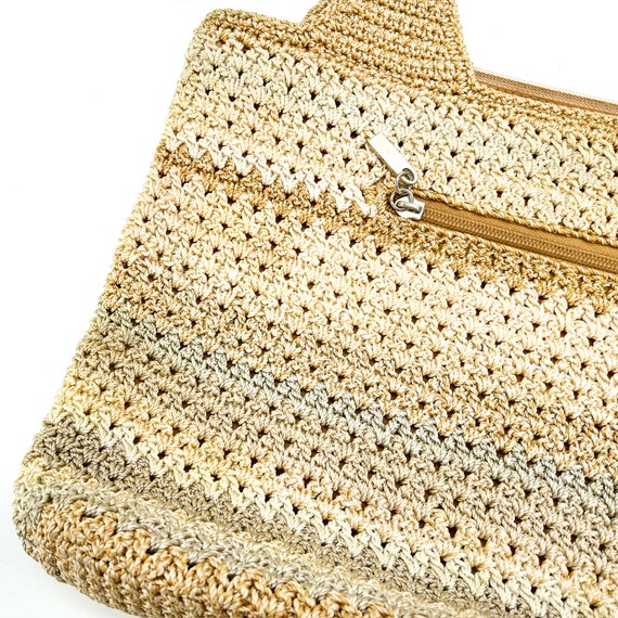 vintage THE SAK purse, beige woven purse, crochet… - image 9