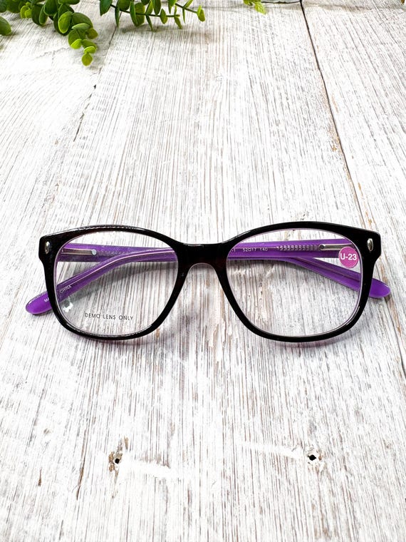 Square Eyeglass Frames: Dark Brown and Purple Gla… - image 6